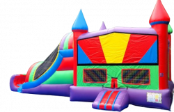 Rainbow Bounce House With A DRY Slide