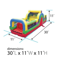 30 foot inflatable obstacle course retro uturn dimensions 1776793 3 30 FT Retro Obstacle Course
