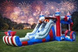 Bald Eagle Bounce House with a DRY Slide